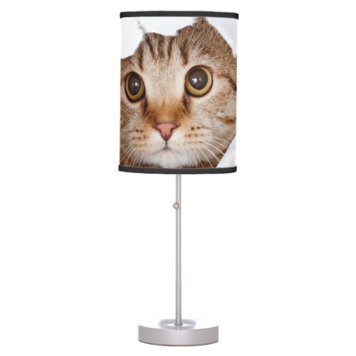 Cute Space Kitty Cat Astronauts Stars Planets Blue Table Lamp