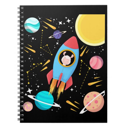 Cute Space Llama Astronaut Alpaca Notebook