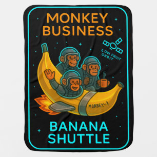 Cute Space Monkey Baby Blanket – Banana