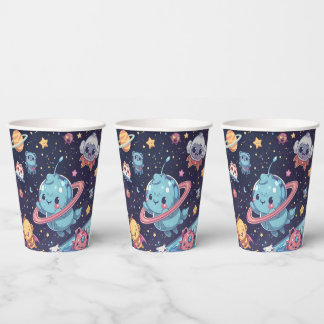 Cute Space Paper Cup for Kids – Fun Galaxy Design