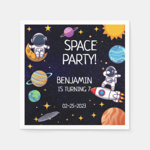 Cute Space Party Any Age Birthday Napkins