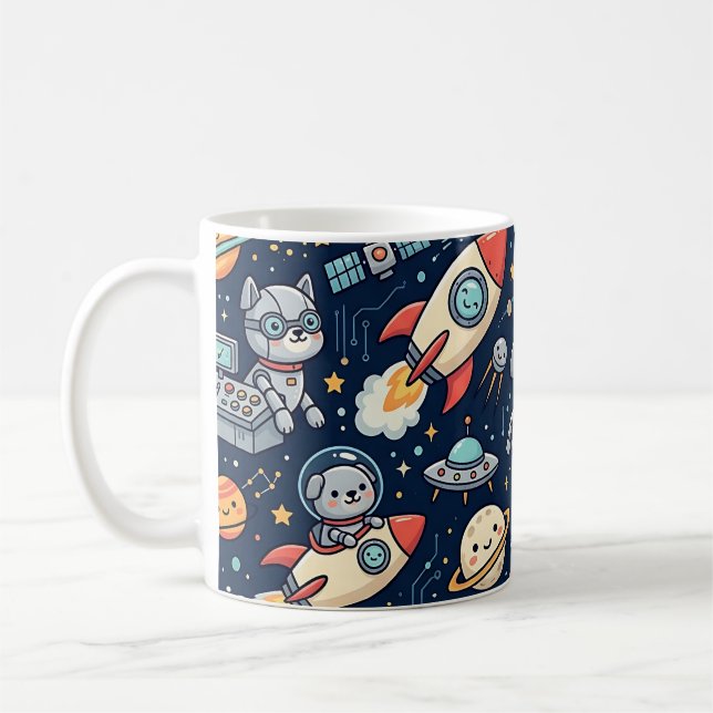 Cute Space Robot Dog Mug (Left)