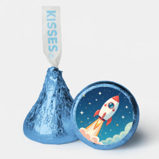 Cute space rocket blasting off hershey®'s kisses®