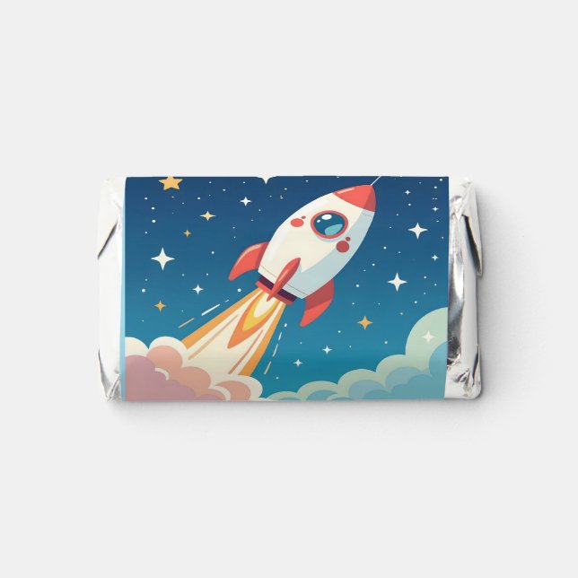 Cute space rocket blasting off hershey's miniatures (Front)