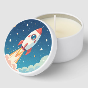 Cute space rocket blasting off mini candle favors