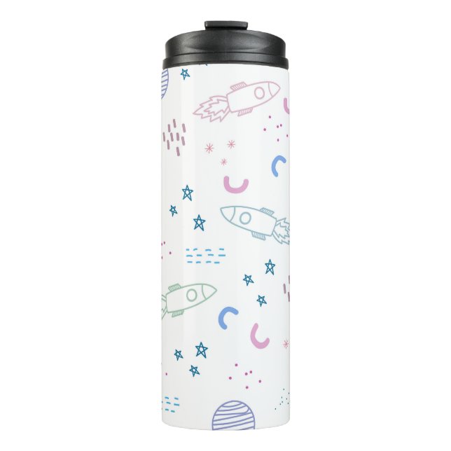 Cute Space Rockets Pattern | Thermal Tumbler (Front)