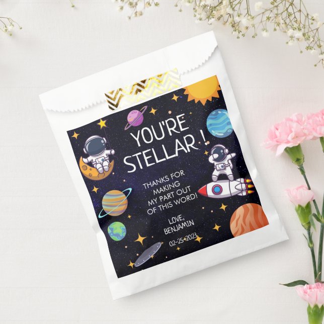Cute Space Theme Any Age Birthday Favor Bag (Sealed)