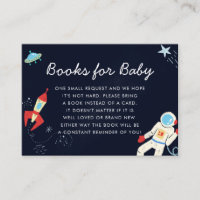 Cute Space Theme Baby Shower Book Request Enclosure Card