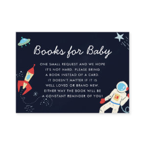 Cute Space Theme Baby Shower Book Request Enclosure Card