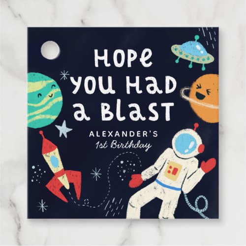 Cute Space Theme Birthday Party Galaxy Favor Tags