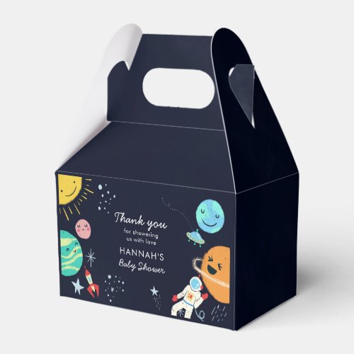 Cute Space Theme Boy Baby Shower Favor Boxes