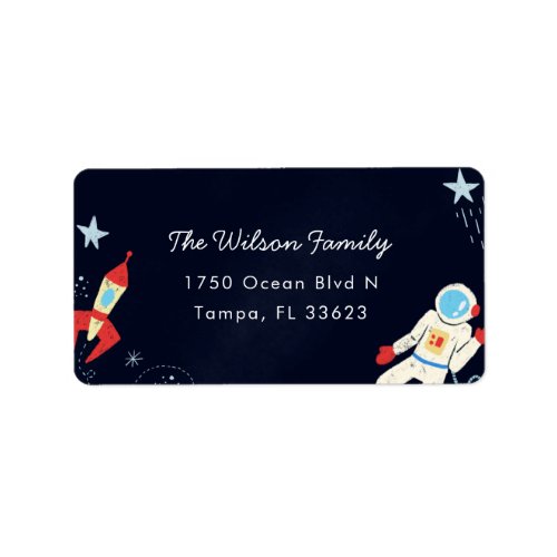 Cute Space Theme Return Address Label