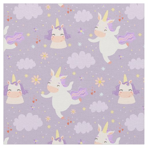 Cute Space Unicorns Fabric