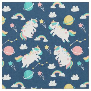Cute Space Unicorns Fabric