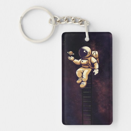 Cute Spaceman Astronaut Art Galaxy Outer Space Keychain