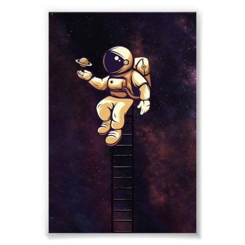 Cute Spaceman Astronaut Art Galaxy Outer Space Photo Print