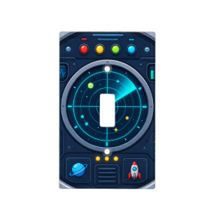 Cute Spaceship Control Panel Kids Light Switch Cover