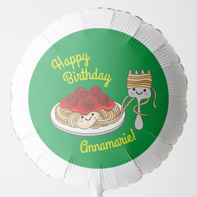 Cute Spaghetti Kids Birthday Party Kawaii Balloon (Front)