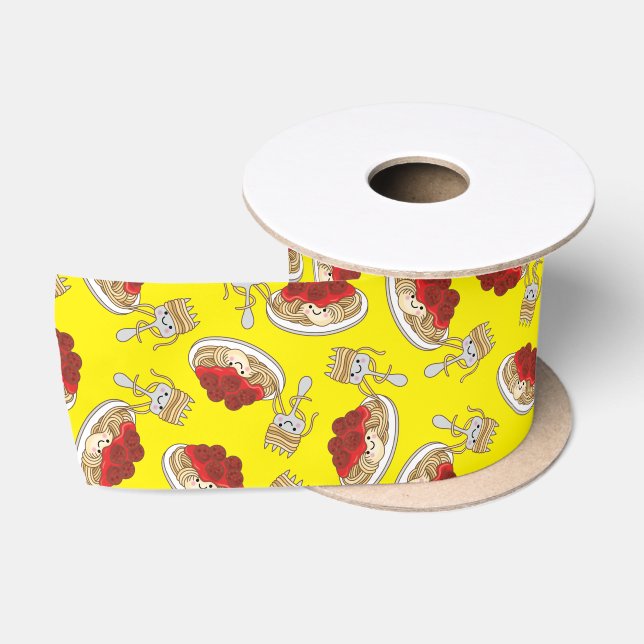Cute Spaghetti Kids Birthday Party Kawaii Satin Ribbon (Spool)