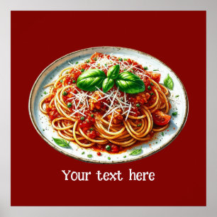 Cute spaghetti lovers Italian food customize poste Poster