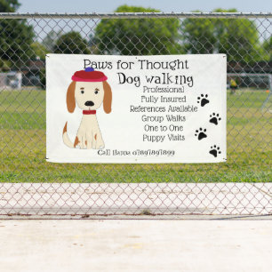 Cute Spaniel Dog Walking Grooming Business Banner