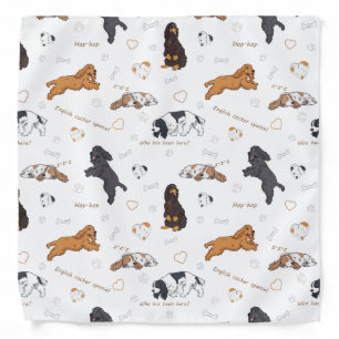 Cute Spaniels dogs pattern Bandana