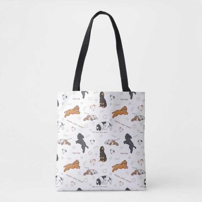 Cute Spaniels dogs pattern Tote Bag (Front)
