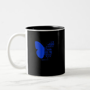 Cute Spanish Christian Bible Religious Butterfly Two-Tone Coffee Mug