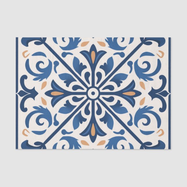 Cute Spanish tile pattern decoupage  Tissue Paper (Front)