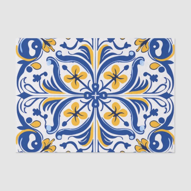 Cute Spanish tile pattern decoupage  Tissue Paper (Front)