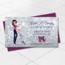 Cute Sparkle Cartoon Maid Cleaning Services Business Card