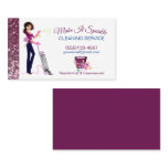 Cute Sparkle Cartoon Maid Cleaning Services Business Card Cute Sparkle Cartoon Maid Cleaning Services Business Card