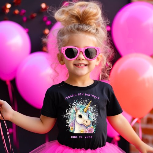 Cute Sparkle Magical Unicorn Birthday T_Shirt