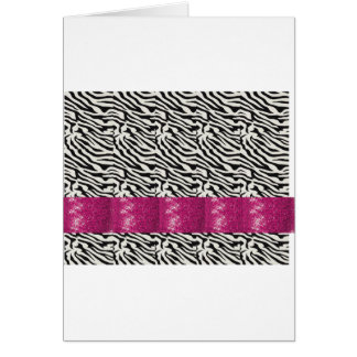 Cute SPARKLE Pink Zebra Striped Gifts Cards