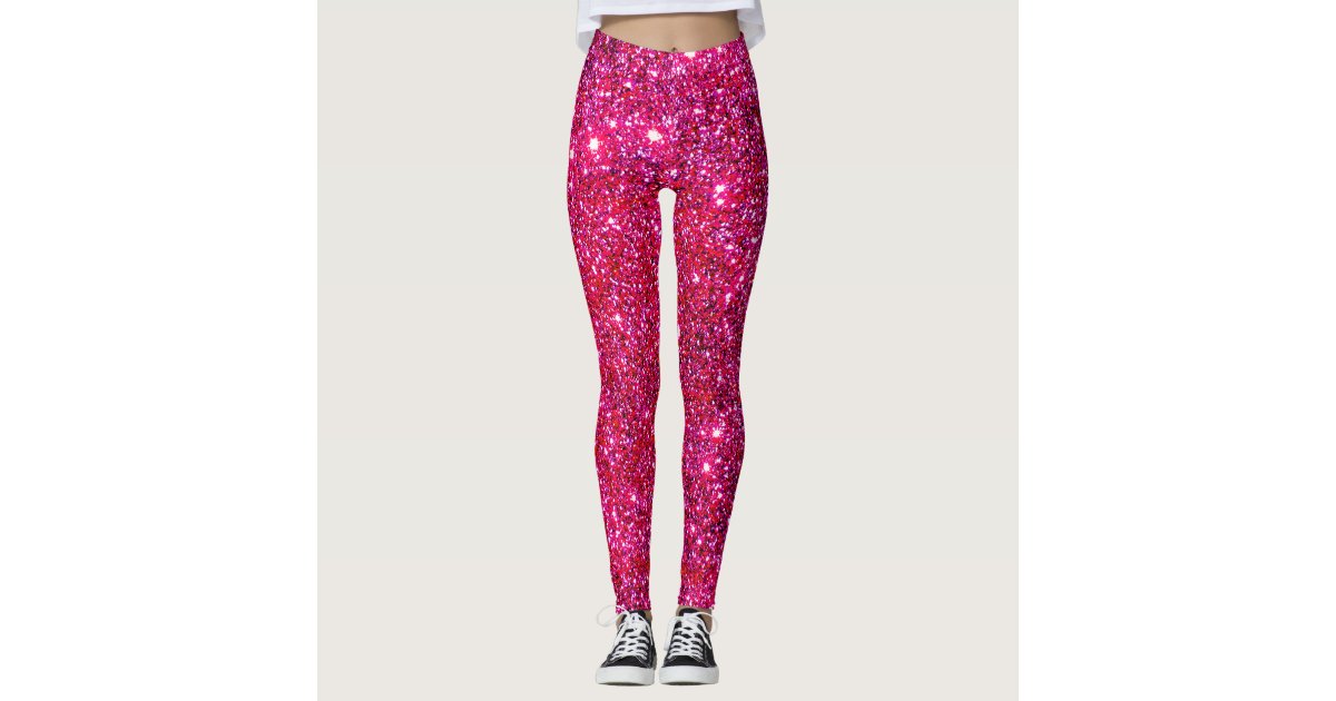 Cute Sparkly Pink Leggings Fashion Trendy Fun | Zazzle