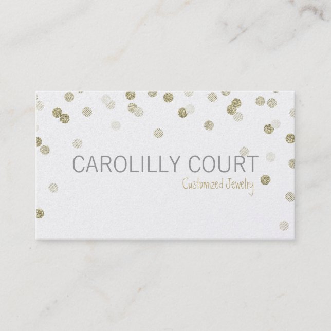 CUTE SPARKLY stylish confetti classy gold glitter Business Card (Front)
