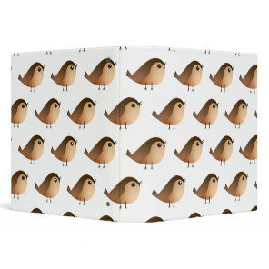 Cute Sparrow Bird Cartoon  3 Ring Binder