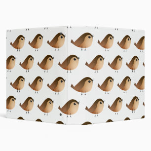 Cute Sparrow Bird Cartoon 3 Ring Binder