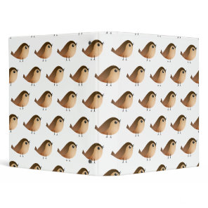 Cute Sparrow Bird Cartoon 3 Ring Binder