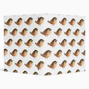Cute Sparrow Bird Cartoon 3 Ring Binder
