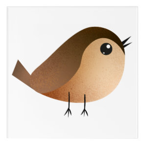 Cute Sparrow Bird Cartoon  Acrylic Print
