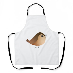 Cute Sparrow Bird Cartoon Apron