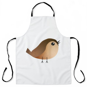 Cute Sparrow Bird Cartoon Apron