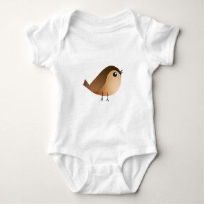 Cute Sparrow Bird Cartoon Baby Bodysuit