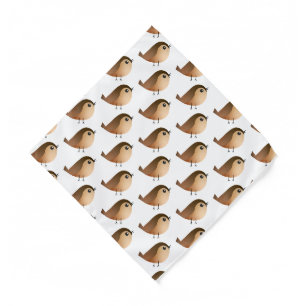 Cute Sparrow Bird Cartoon Bandana