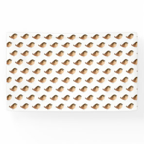 Cute Sparrow Bird Cartoon Banner