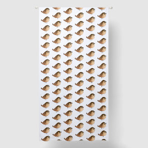 Cute Sparrow Bird Cartoon Blackout Curtains