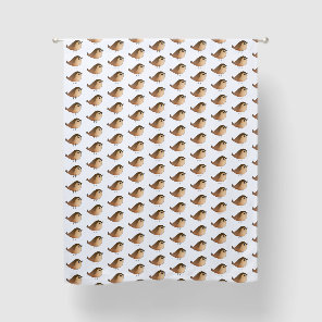 Cute Sparrow Bird Cartoon Blackout Curtains