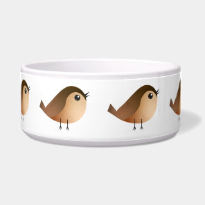 Cute Sparrow Bird Cartoon Bowl