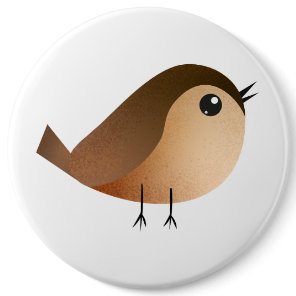 Cute Sparrow Bird Cartoon Button
